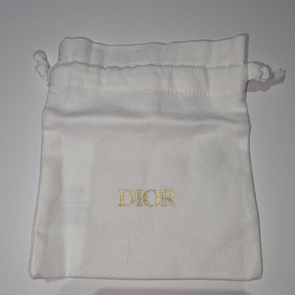 Dior Off White Pouch with Gold Logo